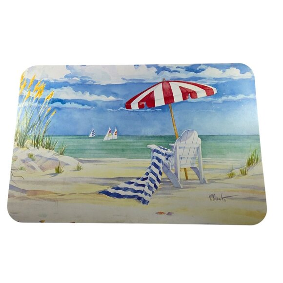Placemats Beach Coast Vacation Shore Ocean Set Of two nautical - Picture 2 of 6